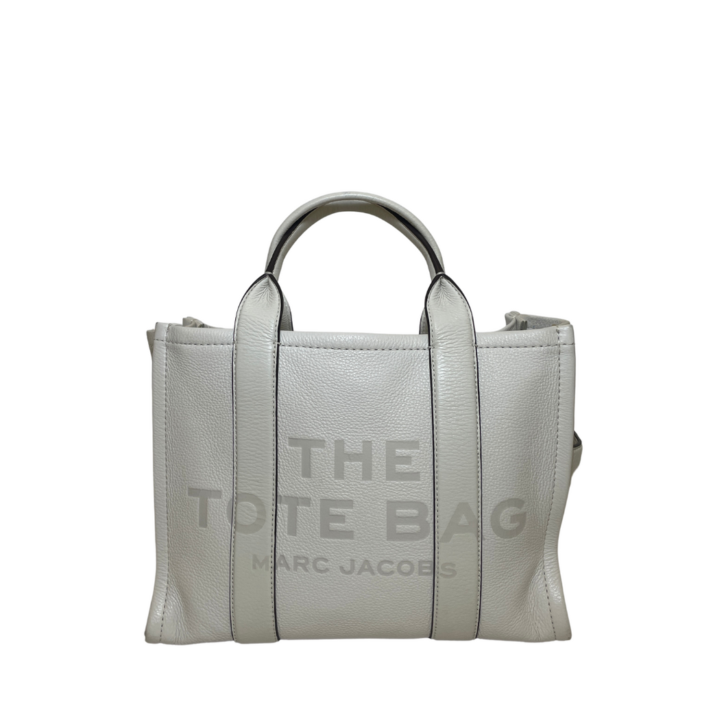 Marc Jacobs White Small Leather 'The Tote Bag' | Pre Loved |