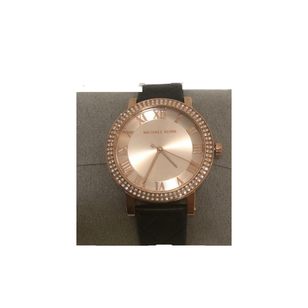 Michael Kors 'MK2619' Black Leather Watch | Brand New |