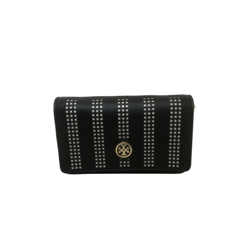 Tory Burch Black 'Robinson' Perforated Crossbody Bag | Gently Used |
