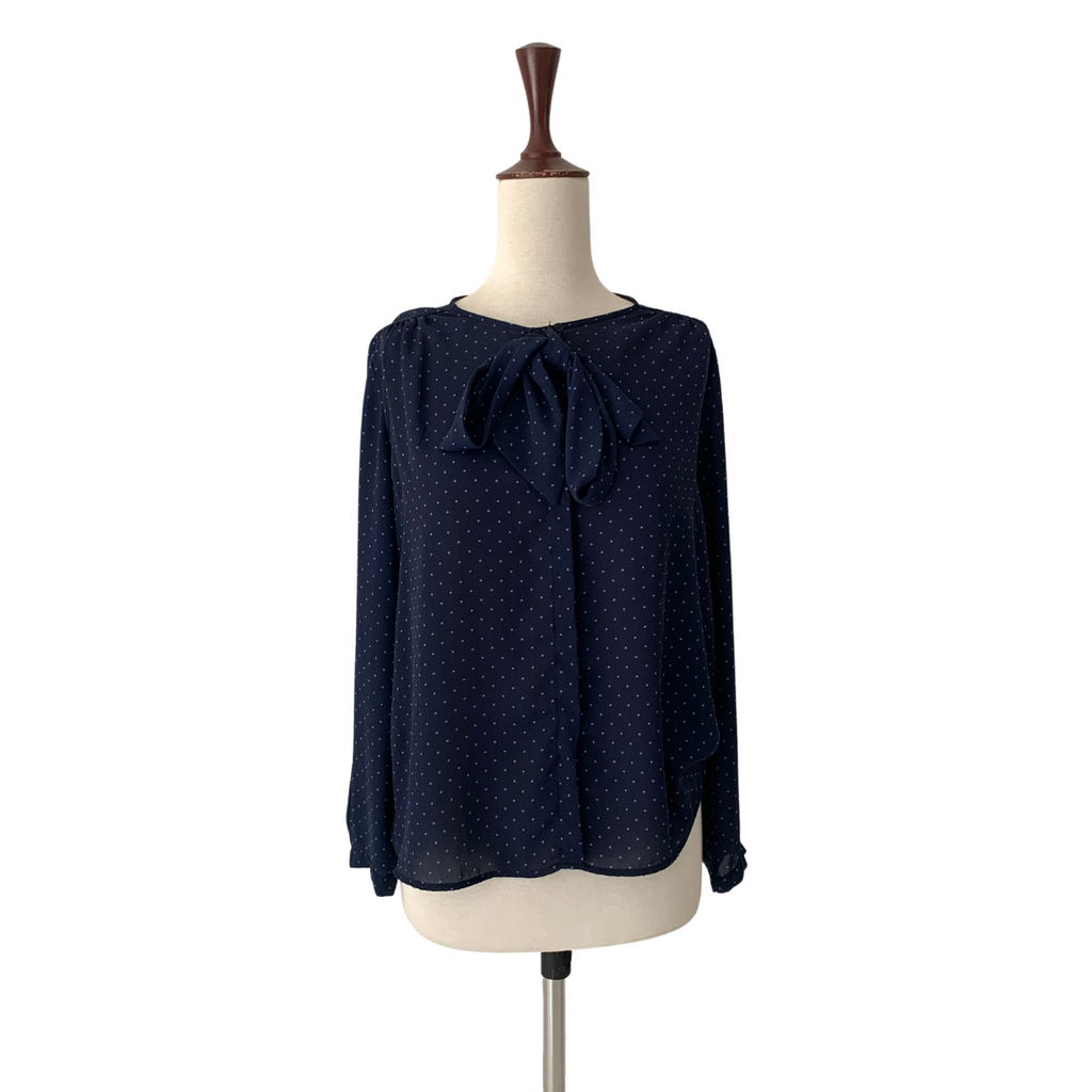 ZARA Blue Polka Dot Blouse | Gently Used |
