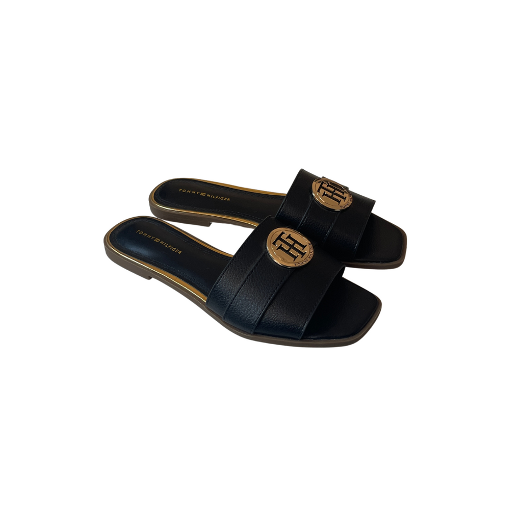 Tommy Hilfiger Black Logo Flats | Gently Used |
