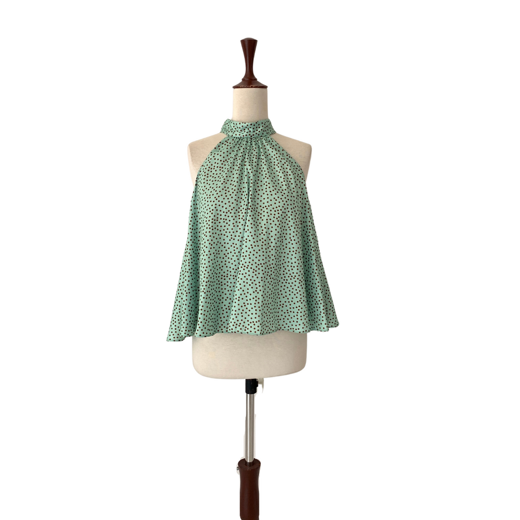 ZARA Mint Green Polka Dot Top | Brand New |