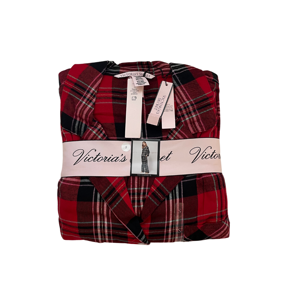 Victoria's Secret Red and Black Flannel Pyjama Set | Brand New |