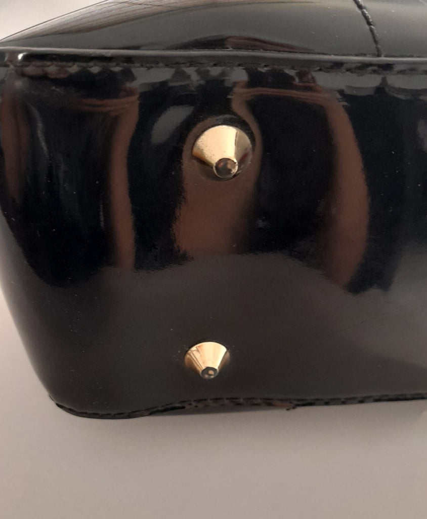 Mango Black Patent Leatherette Satchel | Gently Used |