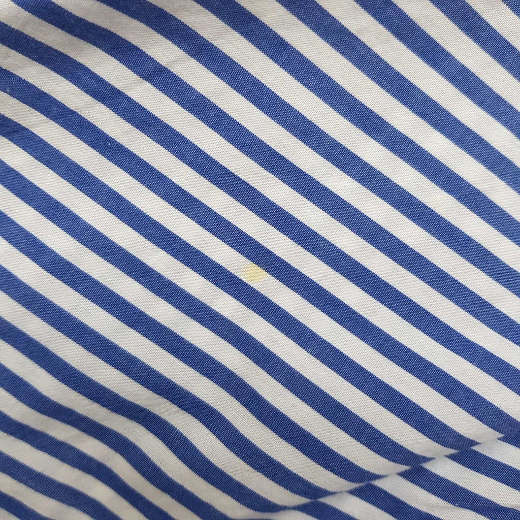 ZARA Blue and White Striped V-neck Top | Gently Used |