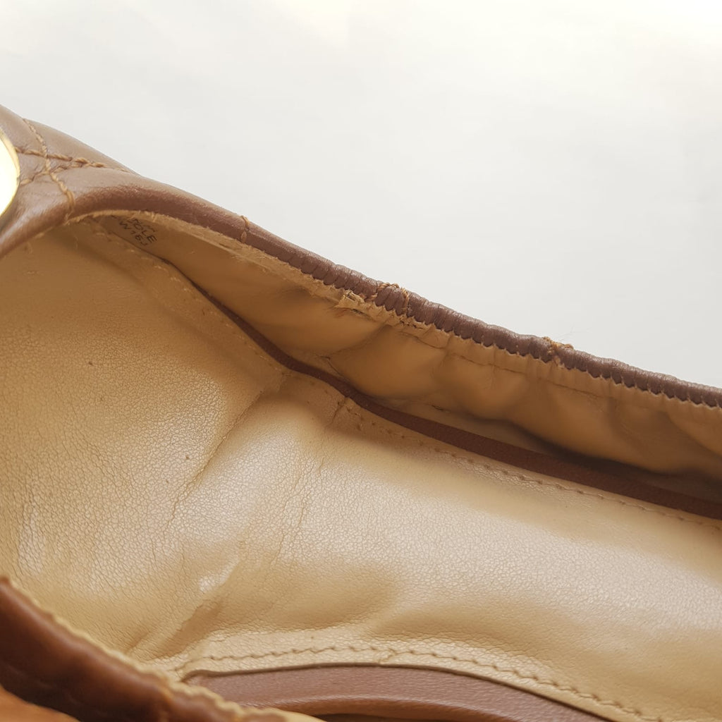 Michael Kors Brown Quilted Ballet Flats | Pre Loved |