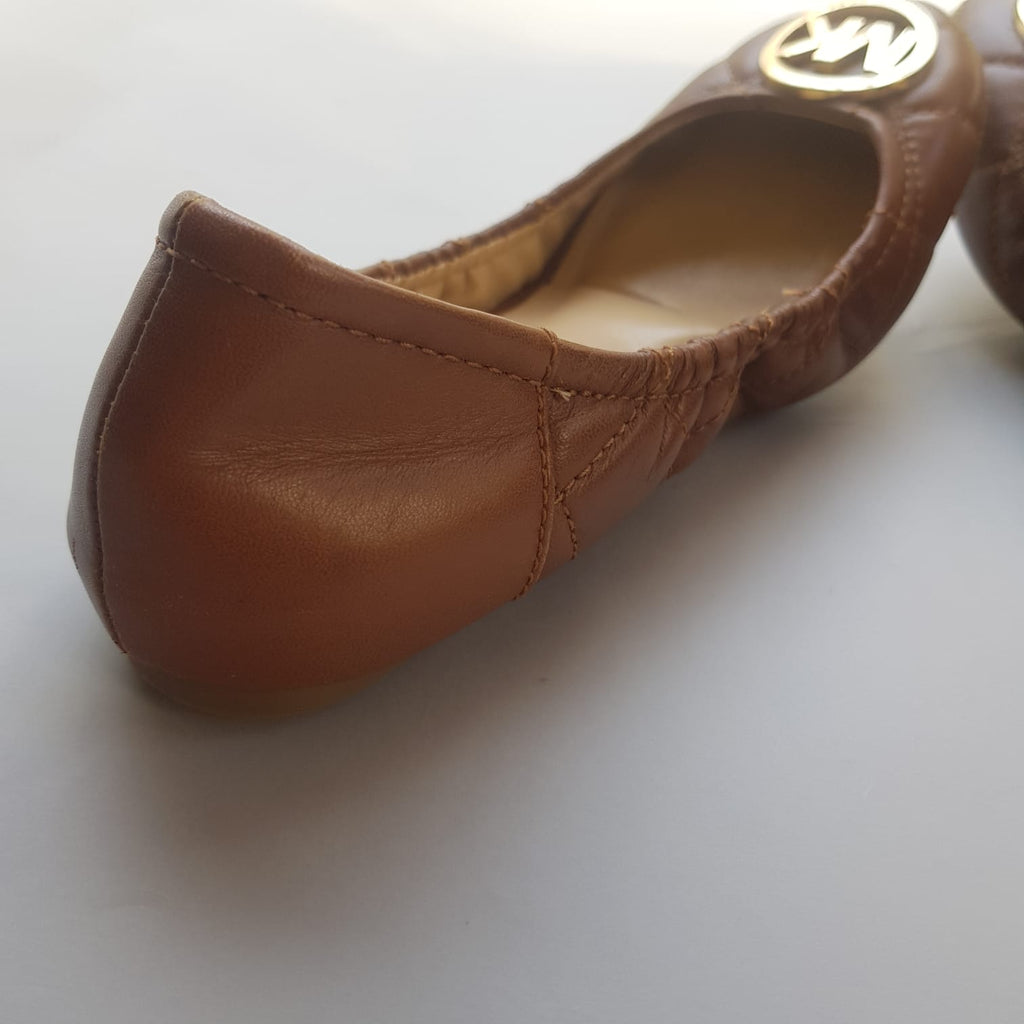 Michael Kors Brown Quilted Ballet Flats | Pre Loved |