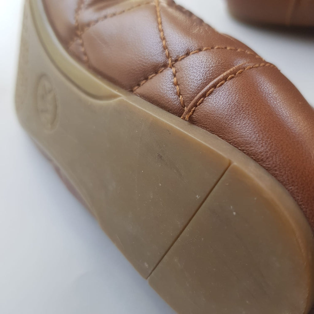 Michael Kors Brown Quilted Ballet Flats | Pre Loved |