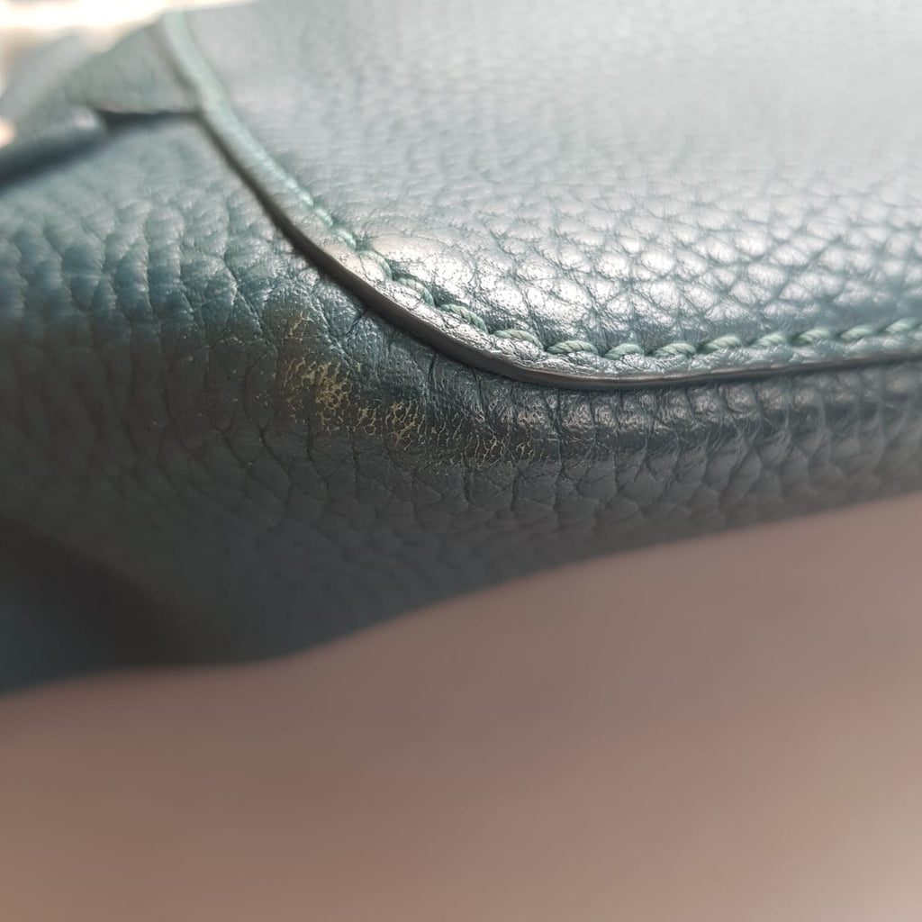 Tory Burch Teal Pebbled Leather Crossbody Bag | Pre Loved |