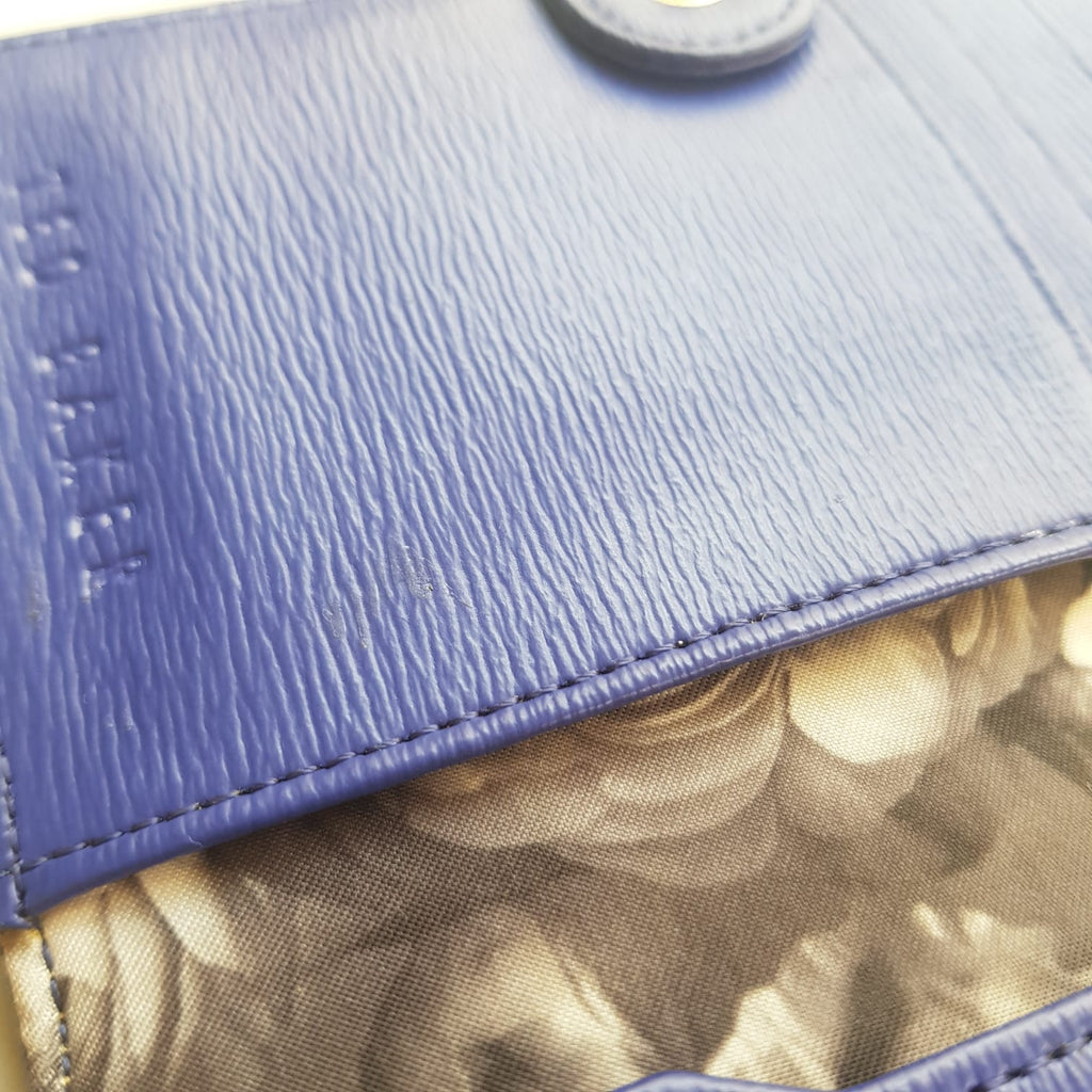 Ted Baker Blue Leather Fold-Over Wallet | Gently Used |