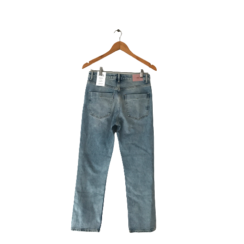 ZARA Light Wash High-waisted Cropped Jeans | Brand New |