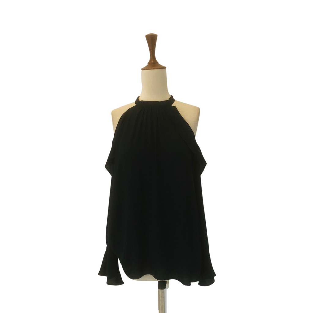 LOFT Blue Chiffon Cold Shoulder Blouse | Gently Used |