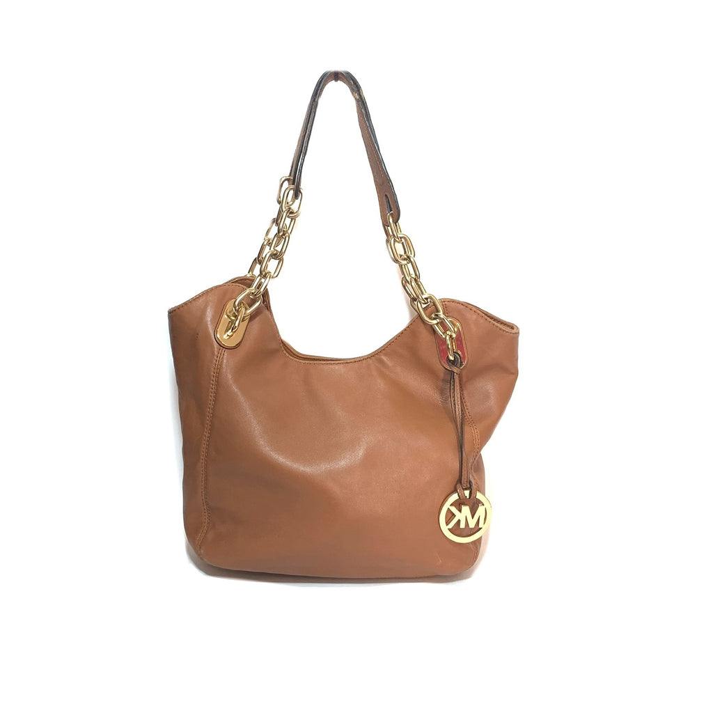 Michael Kors Tan Leather Gold Chain Shoulder Bag | Pre Loved |