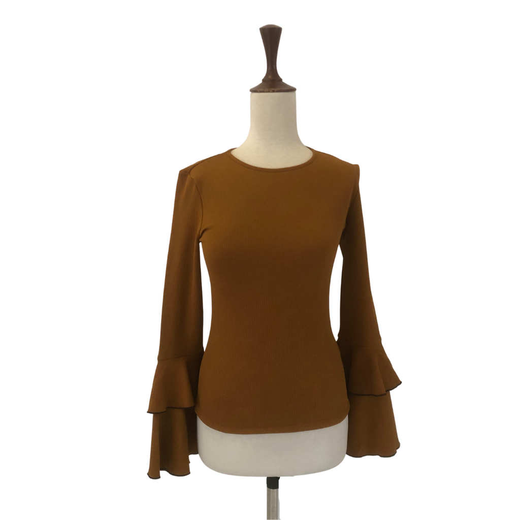 TCEC Rust Frill Sleeves Top | Gently Used |