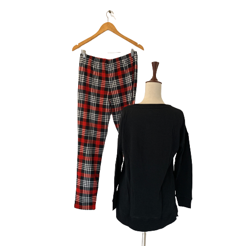 Tommy Hilfiger Red & Black Flannel PJ Set | Brand New |
