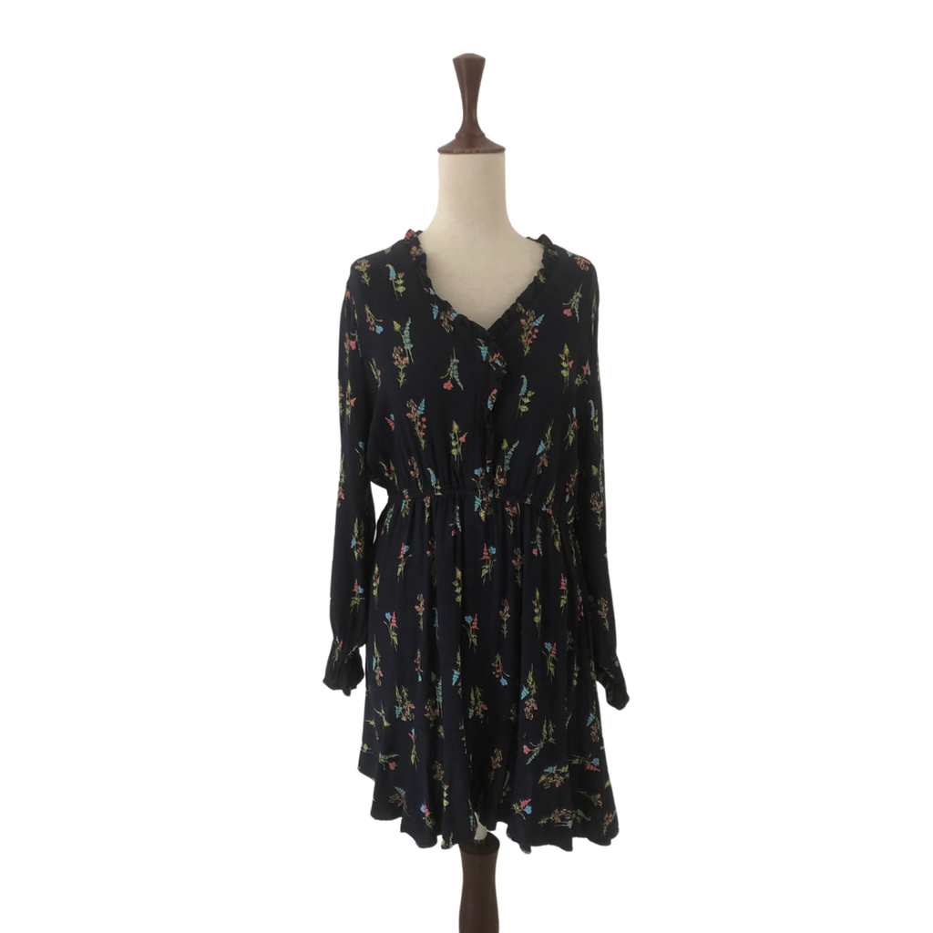 Marks & Spencer Navy Floral Printed Dress | Gently Used |