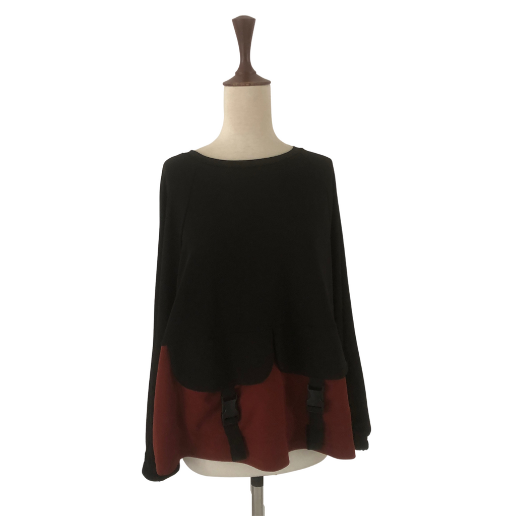 ZARA Black & Rust Buckles Top | Gently Used |