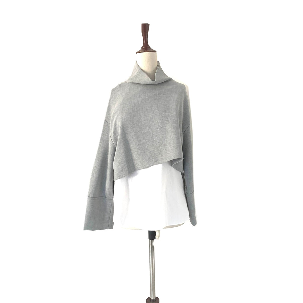 ZARA Grey & White High Neck Tunic | Brand New |
