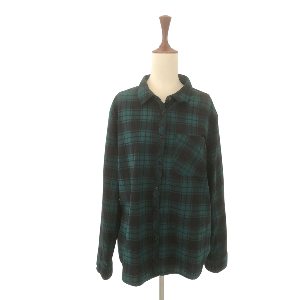 Primark Green and Black Checked Collared Shirt | Gently Used |