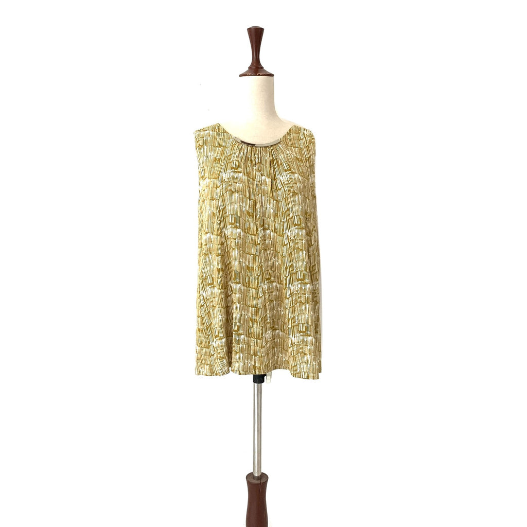 H&M Brown & White Printed Sleeveless Top | Gently Used |