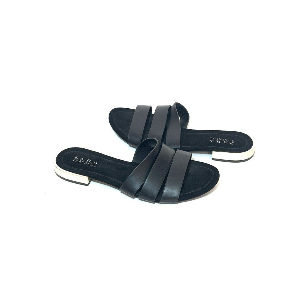 ZARA Black Multi-Strap Sandals | Pre Loved |