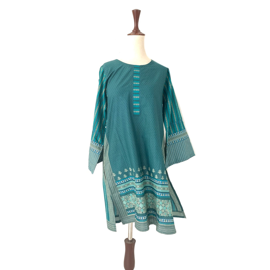 Khaadi Green & Blue Kurta | Brand New |