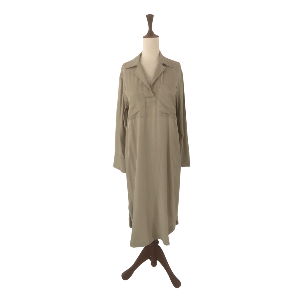 H&M Green-Grey Satin Tunic | Pre Loved |