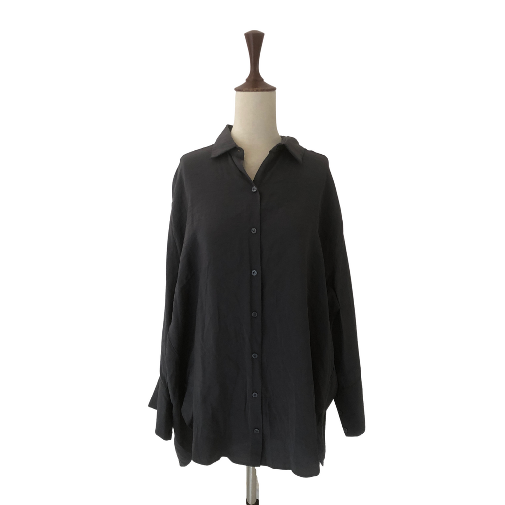 ZARA Grey Collared Oversized Shirt | Gently Used |