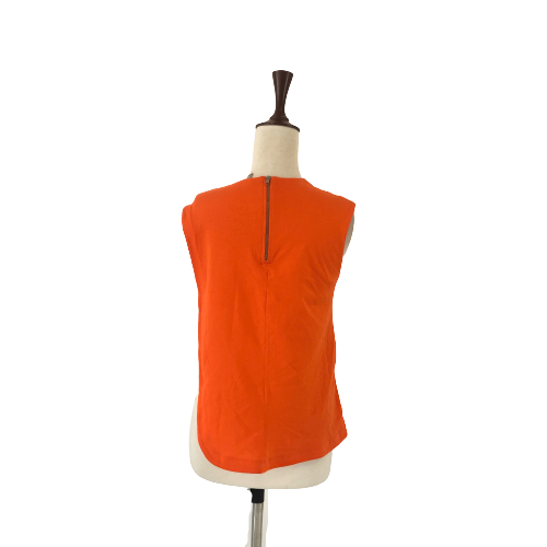 ZARA Orange Sleeveless Semi-Cropped Top | Pre Loved |