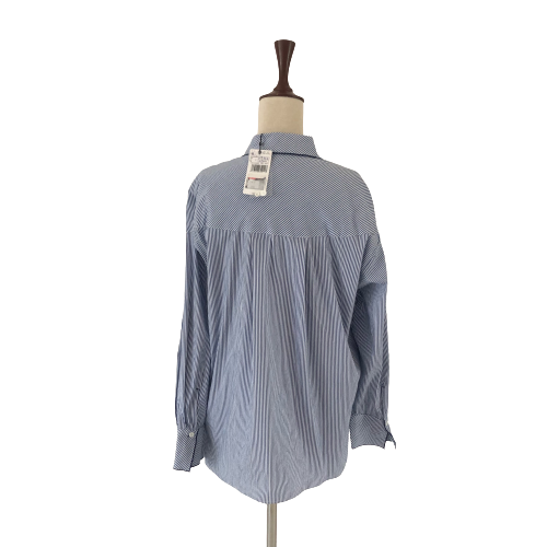 Mango Blue & White Striped Shirt | Brand New |