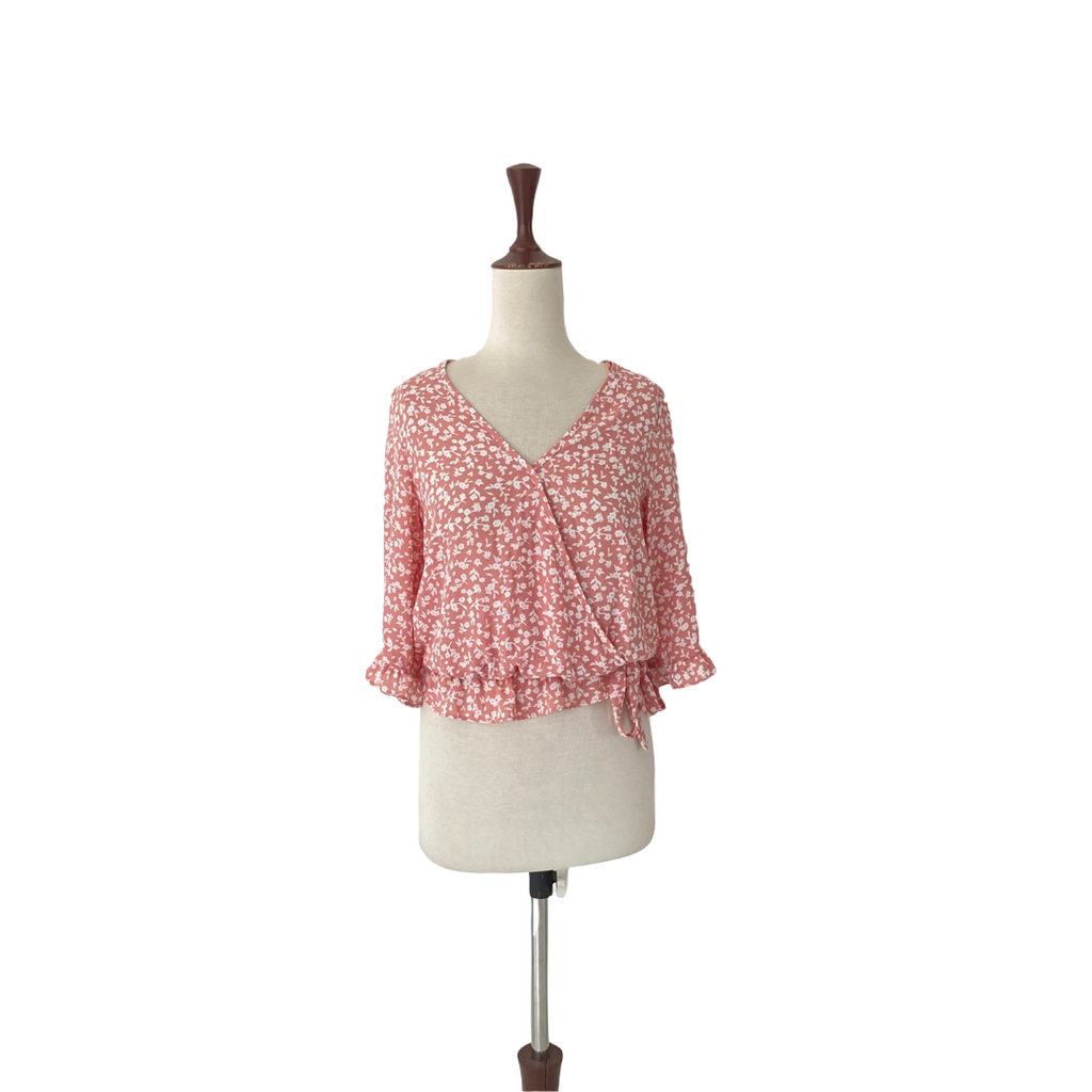 Sienna Sky Pink & White Floral Blouse | Like New |