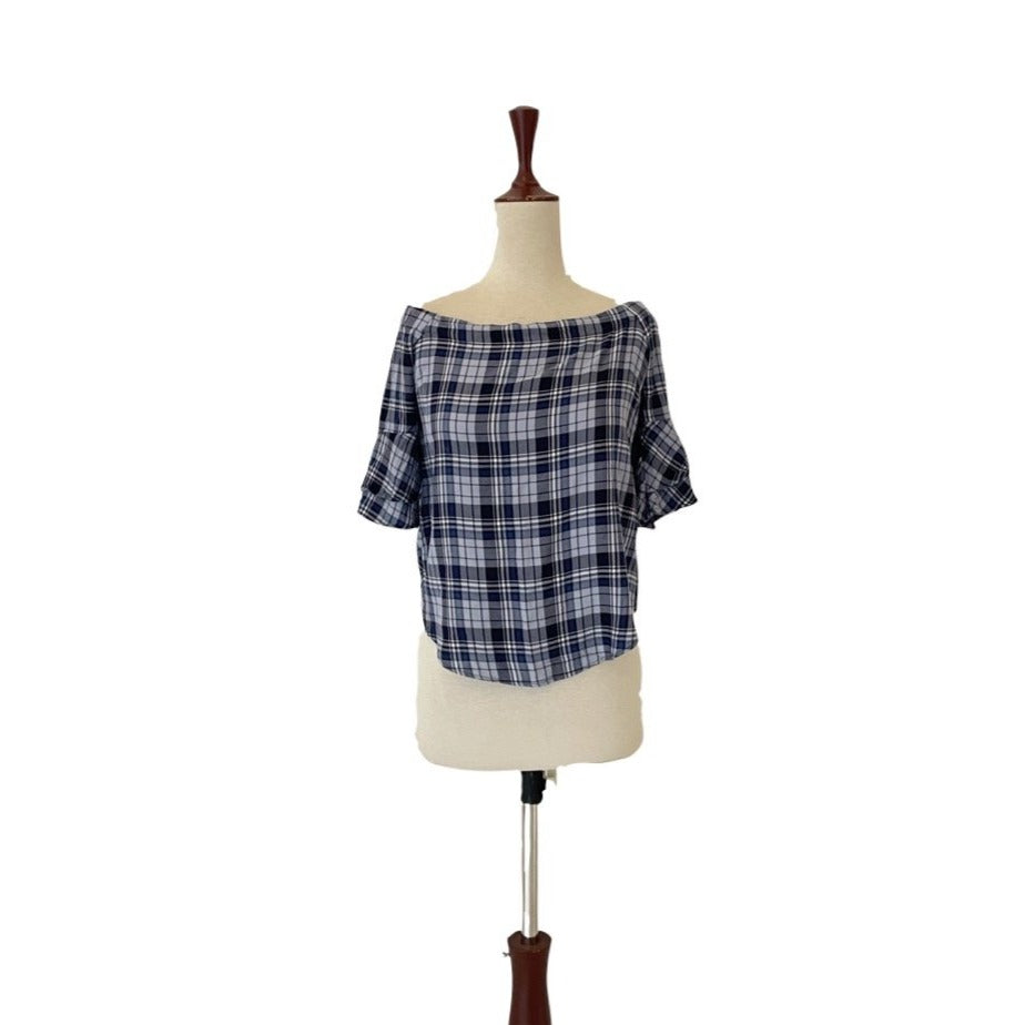 Oasis Checked Off-Shoulder Top | Gently Used |