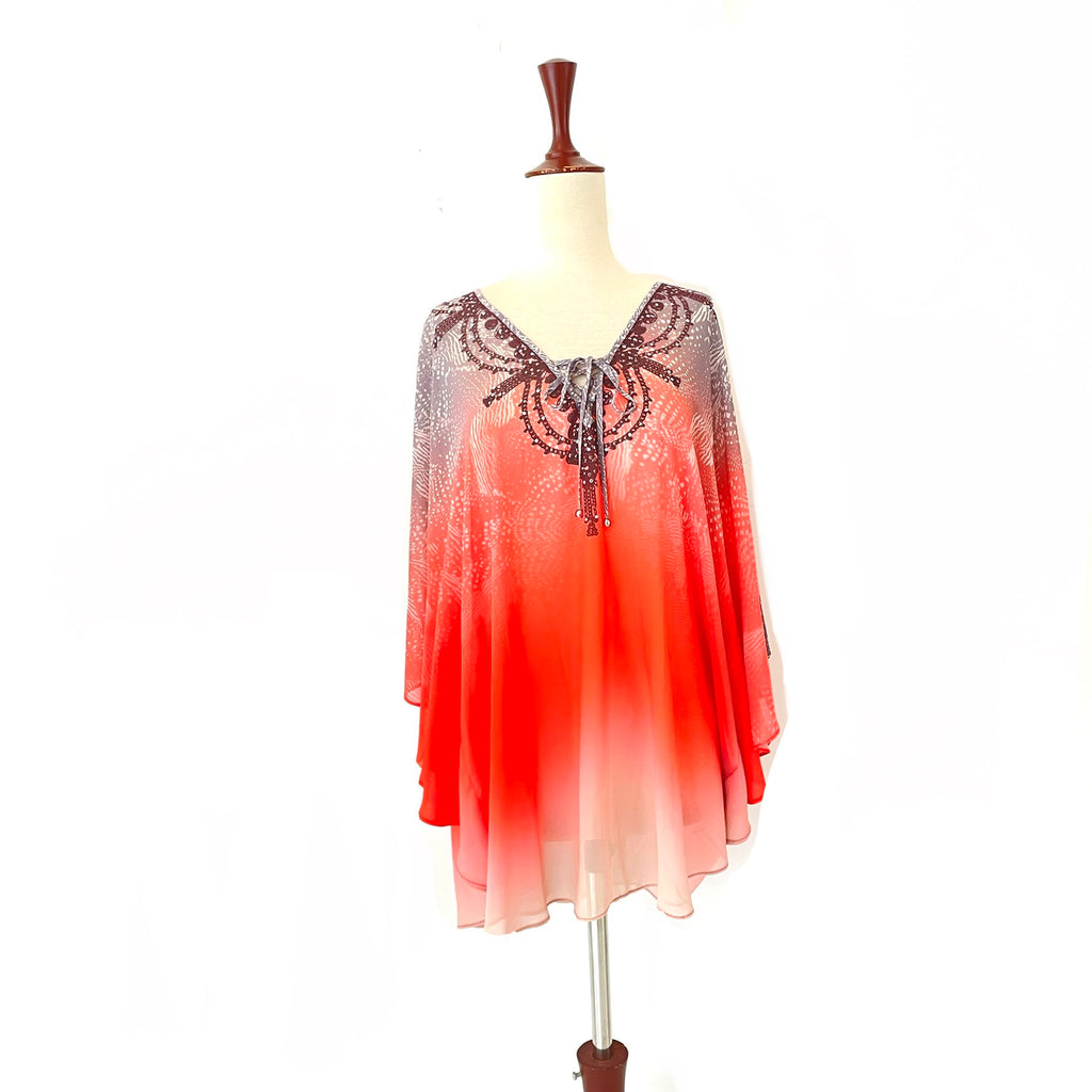 Wallis Peach Sheer Embellished blouse | Gently Used |