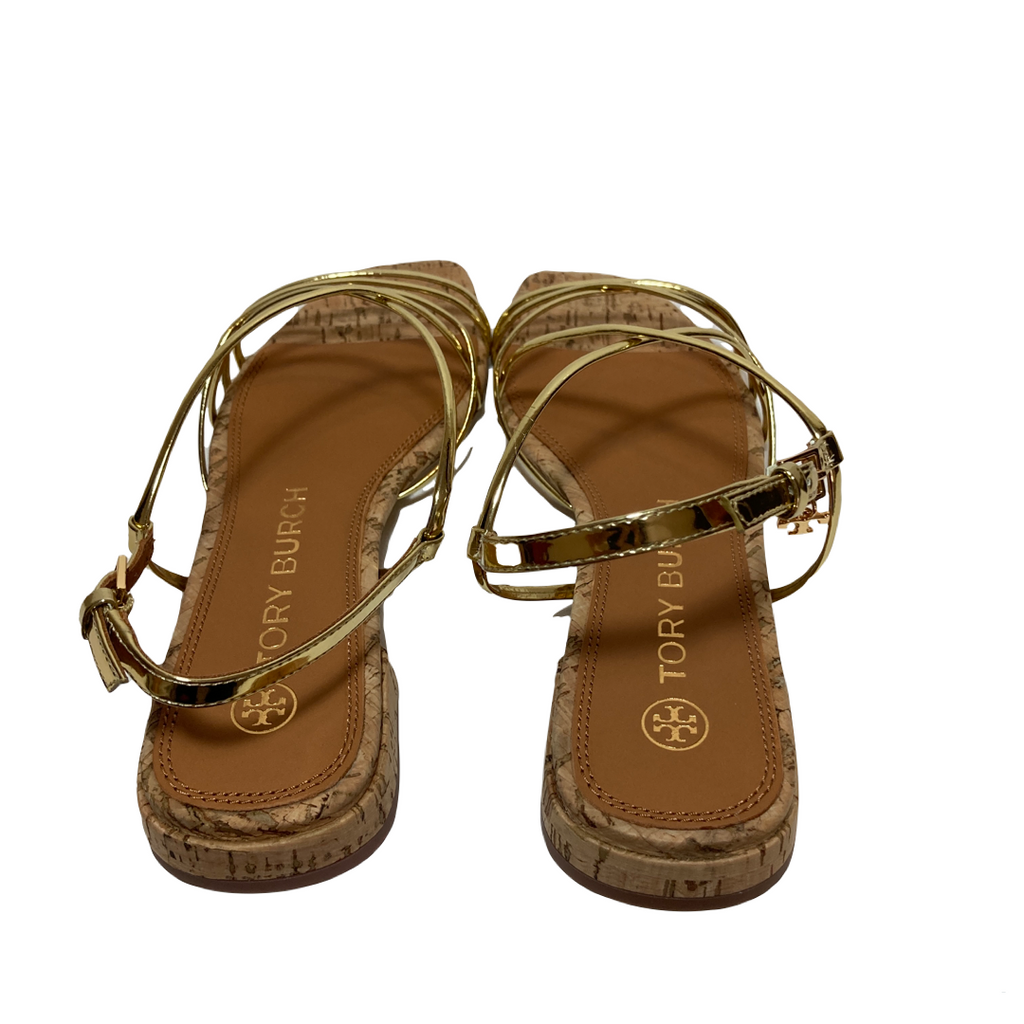 Tory Burch Gold 'Penelope' Cork Sandals | Brand New |