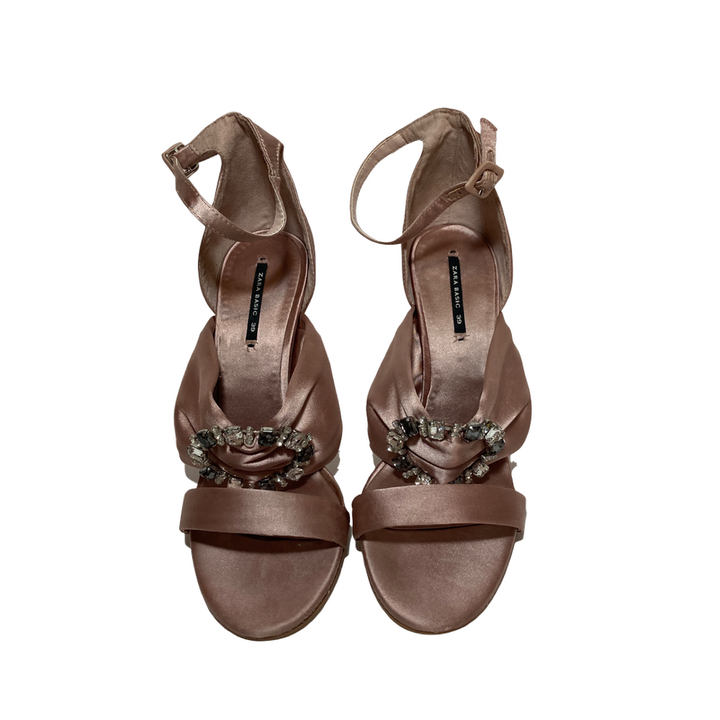 ZARA Mauve Rhinestone Heels | Gently Used |