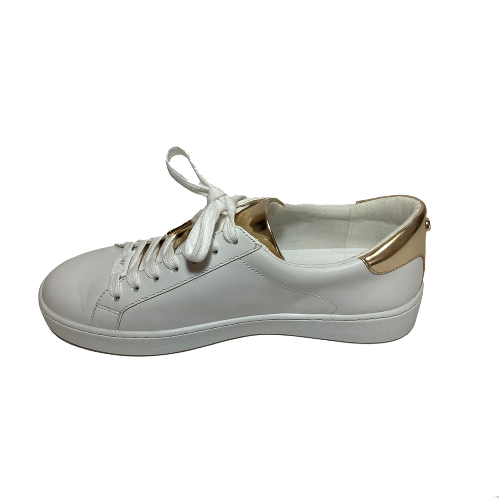 Michael Kors White & Gold 'Keaton' Sneakers | Like New |