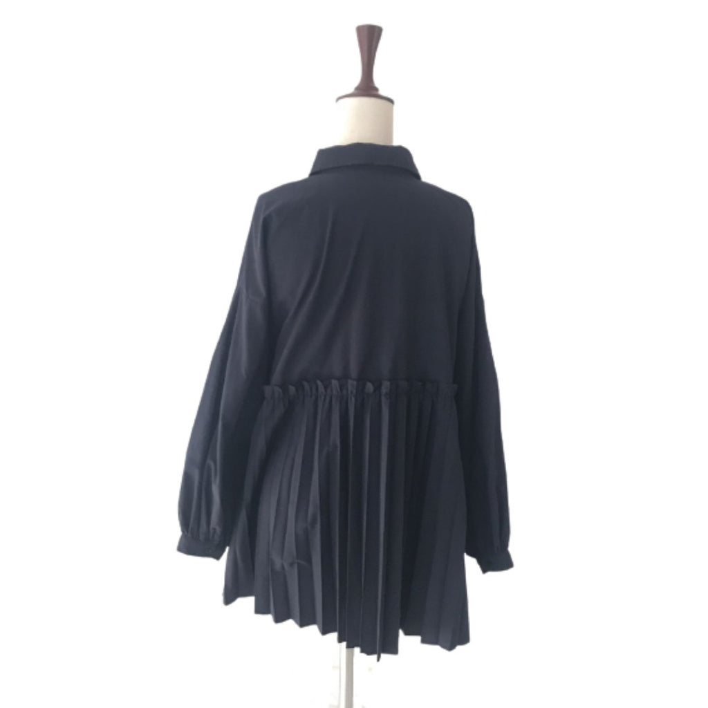 ZARA Navy Pleated Shirt | Like New |