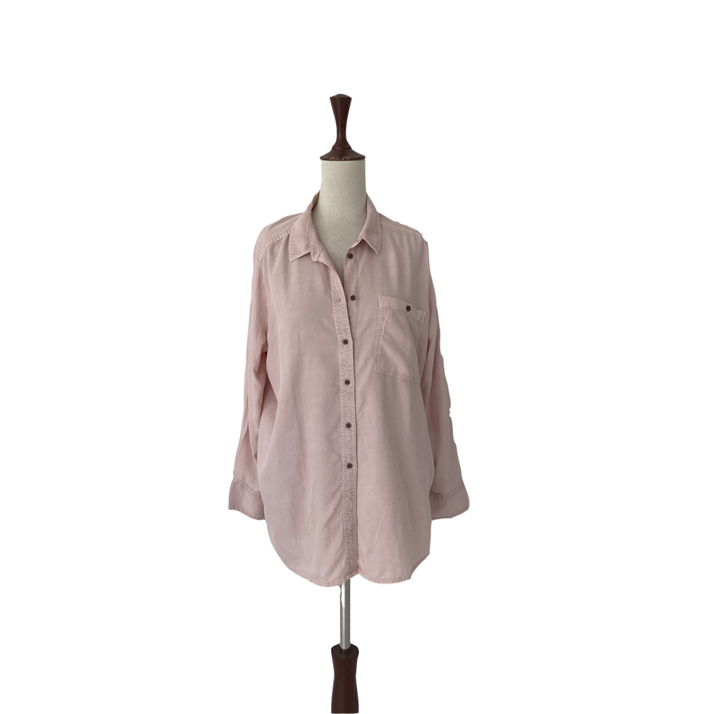 M&S Collection Pink Collared Linen Shirt | Gently Used |