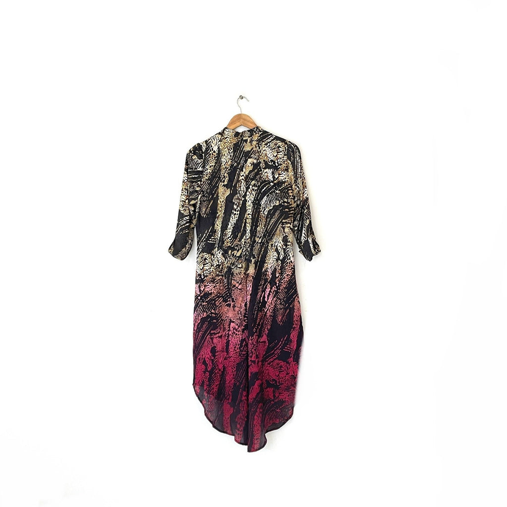 Unbeatable Tye Dye Black Silk Kurta | Gently Used |