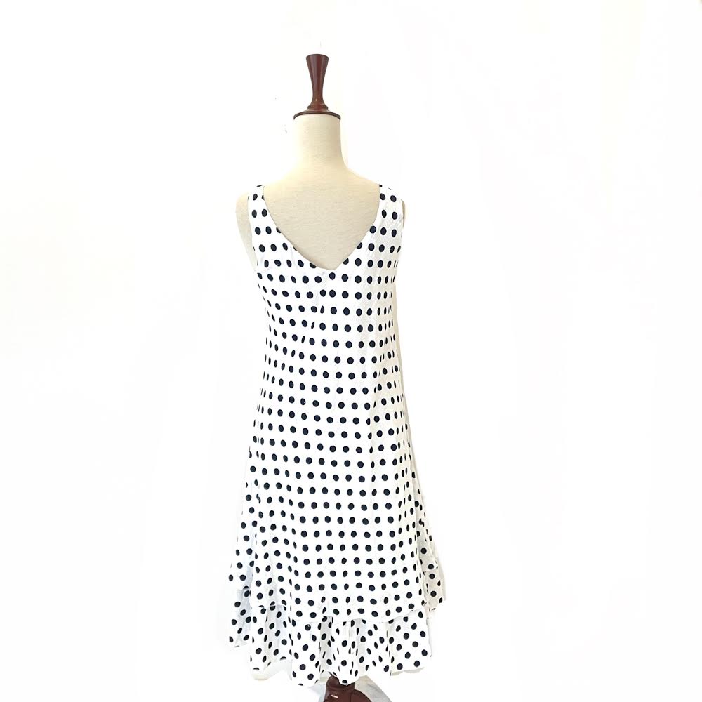 Apricot White Polka Dot Dress | Pre Loved |