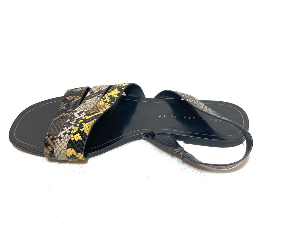 Zara Snakeskin Flat Sandals | Pre Loved |