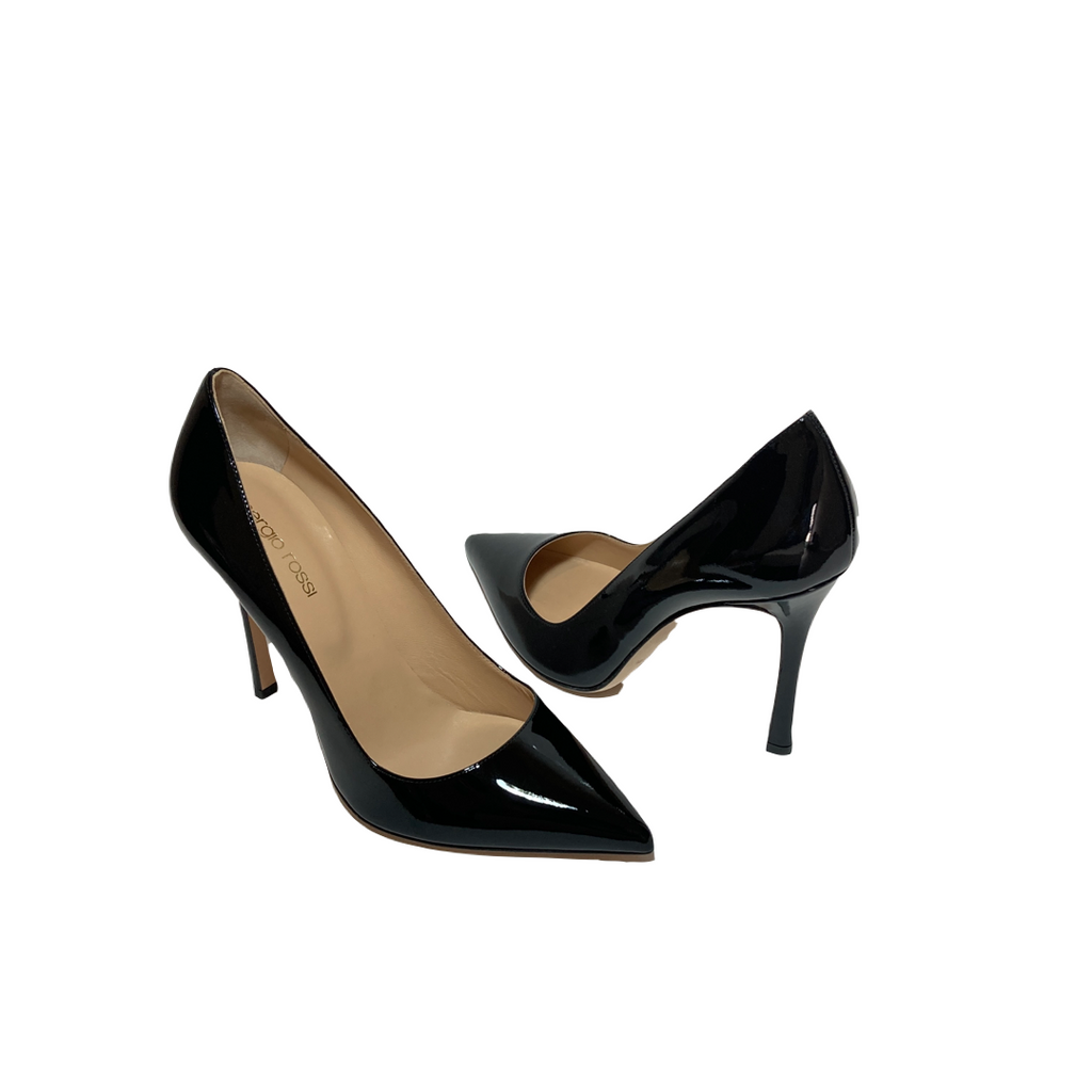 Sergio Rossi Black Patent Leather 'Vernice' Pumps | Brand New |