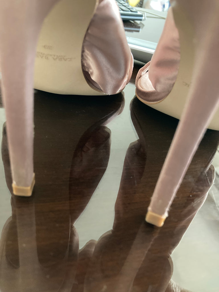 ZARA Mauve Rhinestone Heels | Gently Used |