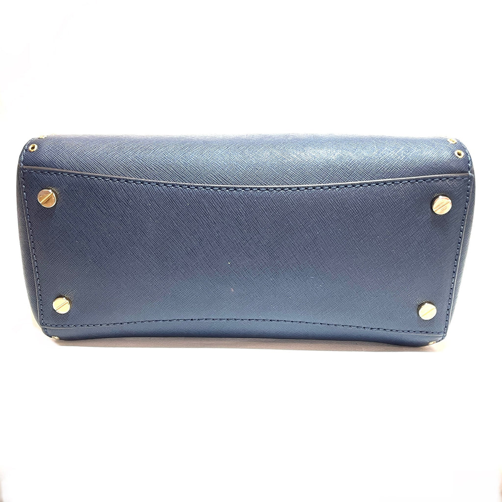 Michael Kors ‘Ciara Grommet’ Navy Leather Satchel | Pre Loved |
