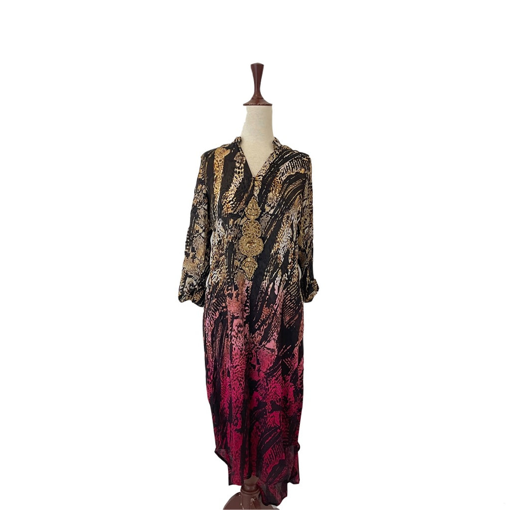 Unbeatable Tye Dye Black Silk Kurta | Gently Used |