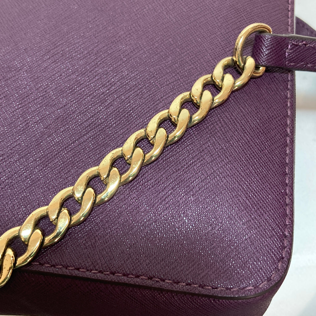 Michael Kors Purple Leather Cross Body Bag | Pre Loved |