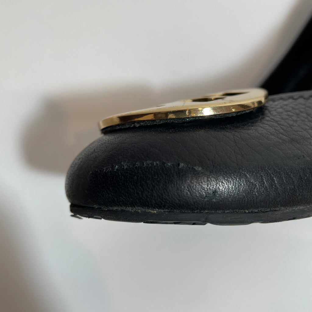 Tory Burch Black Leather 'Sally' Wedges | Pre Loved |