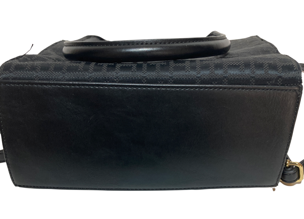 Tommy Hilfiger Black Canvas Monogram Satchel | Pre Loved |