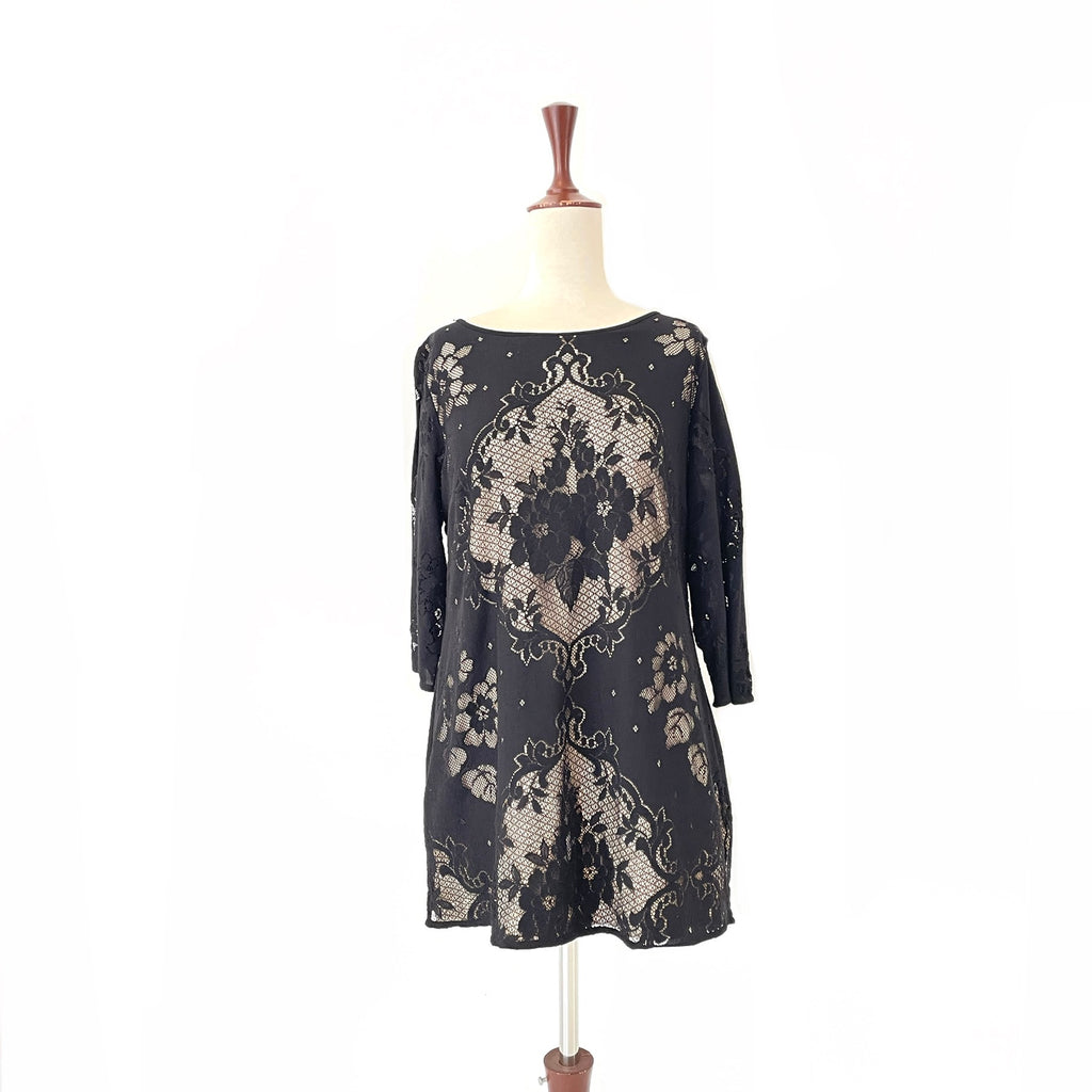 M&S collection black lace tunic | Pre Loved |