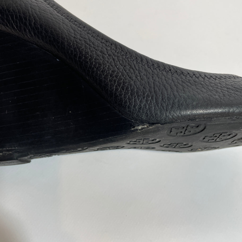 Tory Burch Black Leather 'Sally' Wedges | Pre Loved |